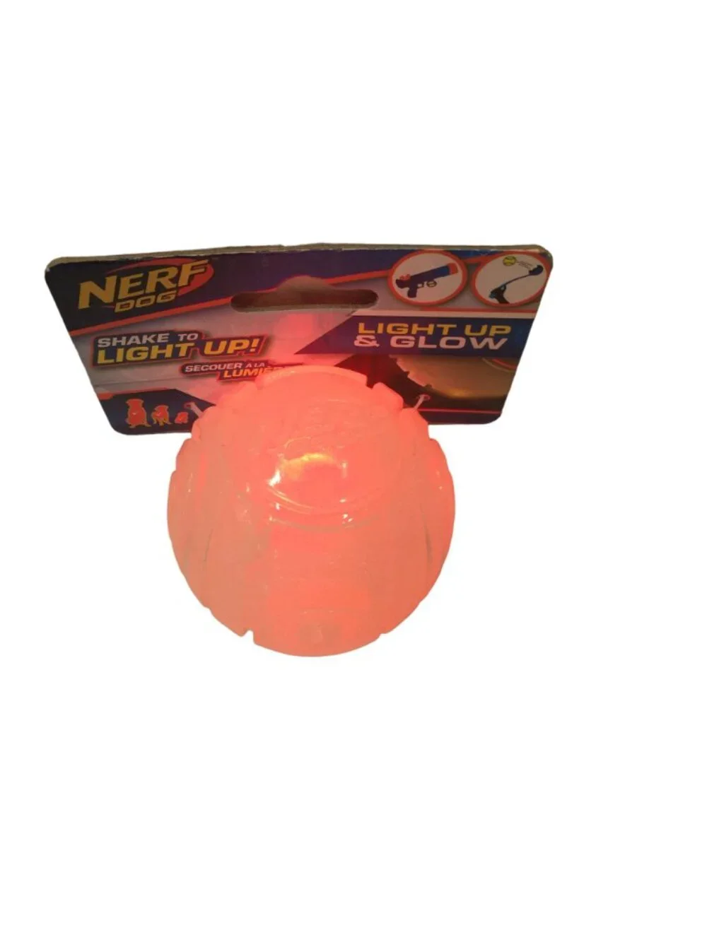 NERF DOG Shake to Light Up! Rubber Interactive LED Lighted Ball